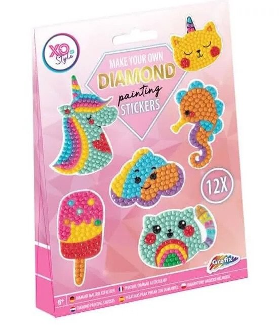 Diamond Painting Stickers Dyr 12 stk.